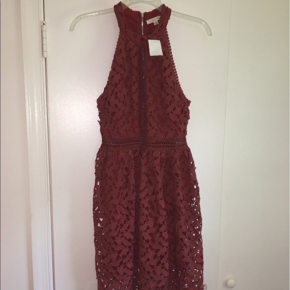 Lace Dress in Wine
